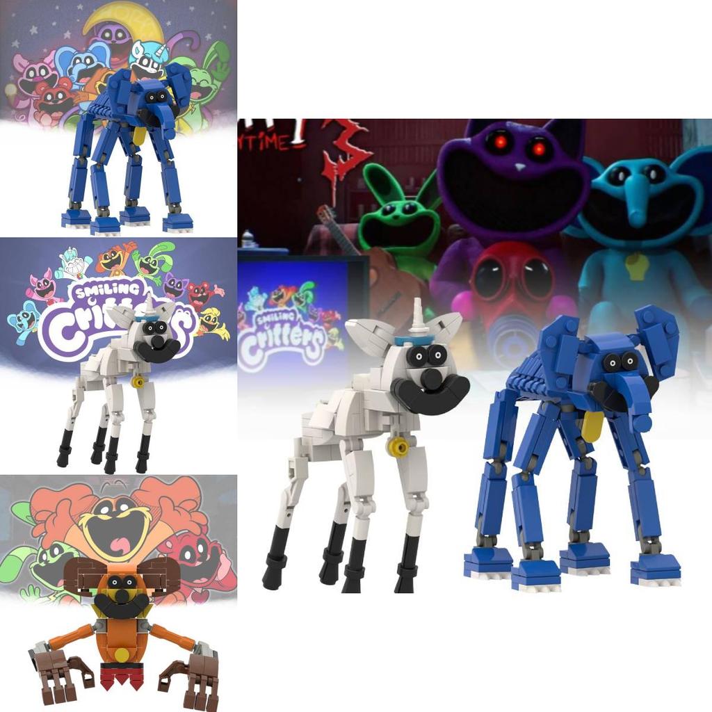 Очаровательные улыбающиеся животные, пазлы, конструктор, игрушка, высококачественные пластиковые фигурки