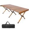 YOGOTO Aluminum Outdoor Roll Foldable Wood Grain Camping Waterproof and Rust Wood Style Ultra Sports Solo Storage Bag Included X 59cm X Table, Table,