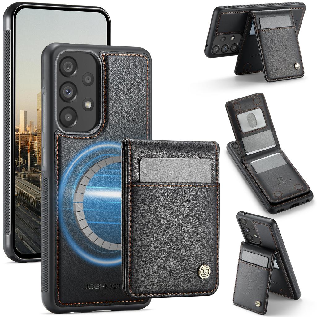 Кожаная задняя крышка для Samsung Galaxy A52 5G/Galaxy A52s 5G/Galaxy A52 4G, совместимая с MagSafe, чехол для телефона JEEHOOD J06 с карманом для карт, блокировка RFID