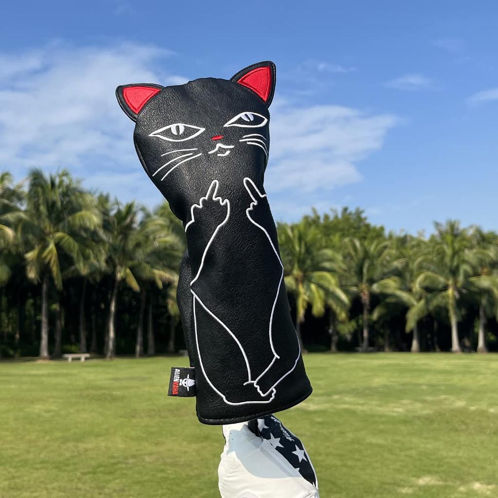 Чехол для головы клюшки для гольфа Чехол для гольфа из дерева Крутой дизайн для головы клюшки для гольфа Чехол для гольфа из дерева Чехол для водителя Aliennana Cute Cat (DR) Фэрвэй Вуд (FW), Утилита