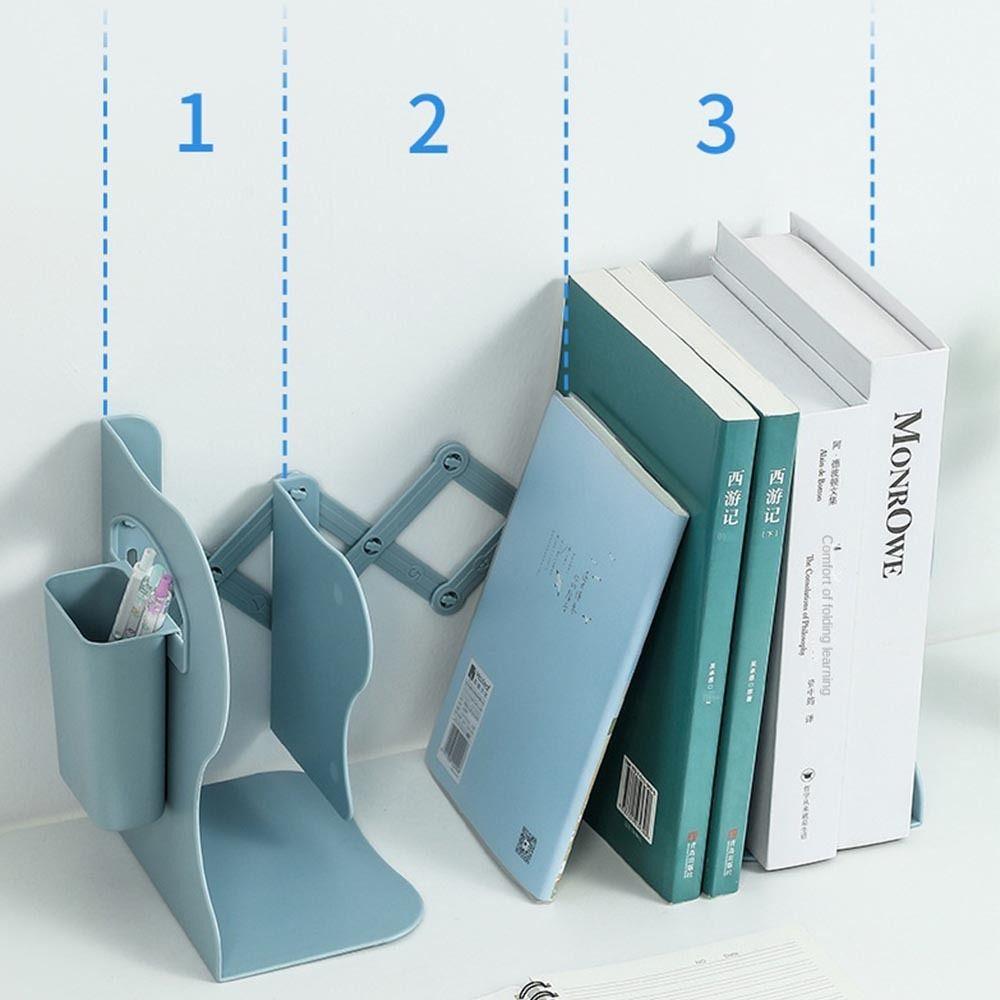 with Pen Holder Adjustable Bookshelf Save Space Divider Book Stand Book Support Stand