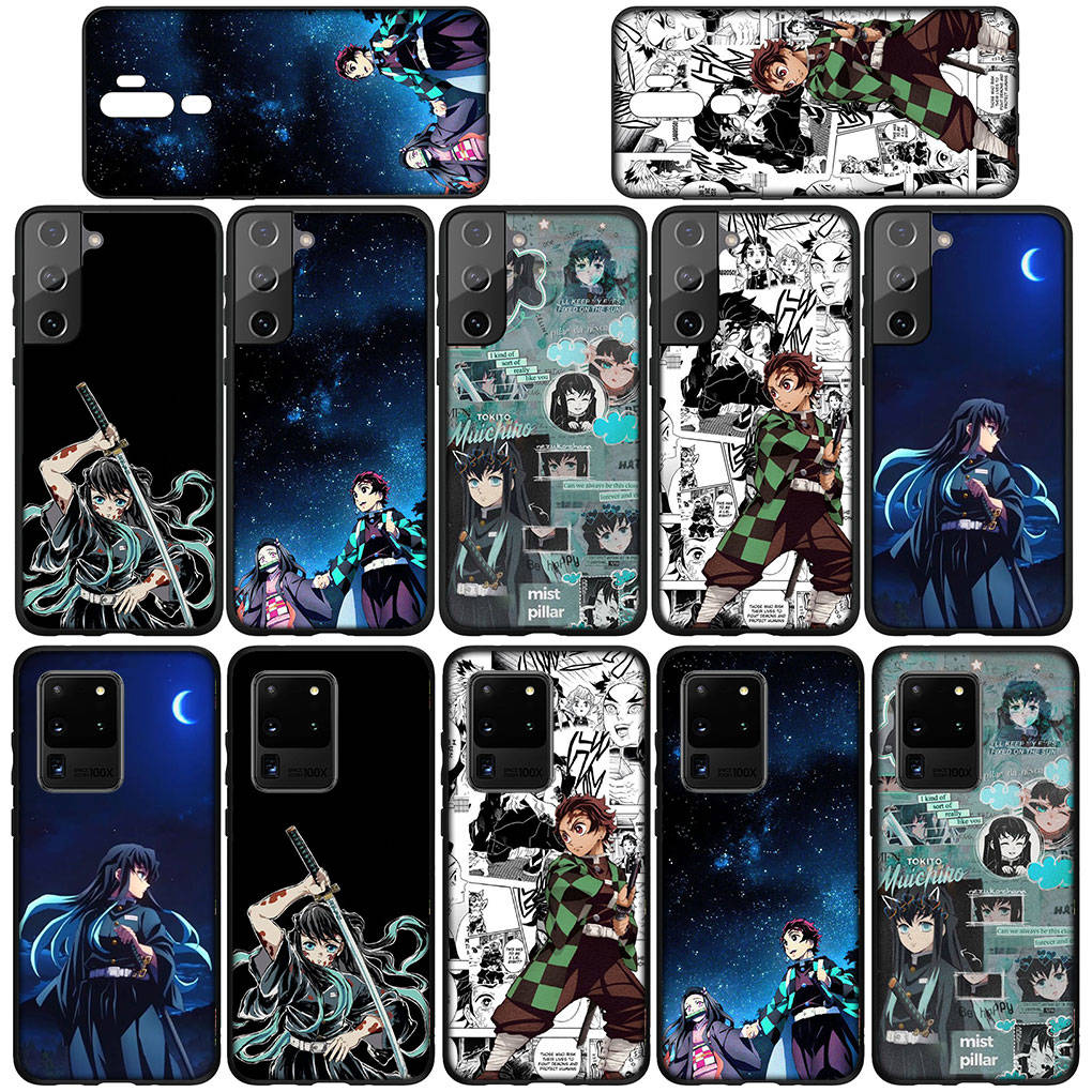 Чехол для Samsung Galaxy S25 S24 S23 iPhone 16 15 Xiaomi Redmi Note 14 13 12 16E X 11 Pro Max Moto Huawei Nezuko Demon Slayer Tanjirou Muichiro Tokito