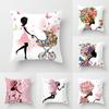 Cartoon Gorgeous Sweet Girl Photo Sofa Throw Pillow Cover Wedding Party Birthday Holiday Decoration Home Decor Cushion Cover
