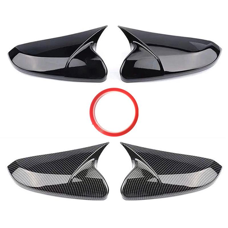 Carbon Fiber Pattern Rearview Mirror Cover for 2016-2021 Tenth-Gen Civic - Glossy Black