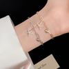Copper Zircon Bohemian Shell Bangle Ornaments Beach Hand Chain Metal Shell Starfish Bracelet  Beach