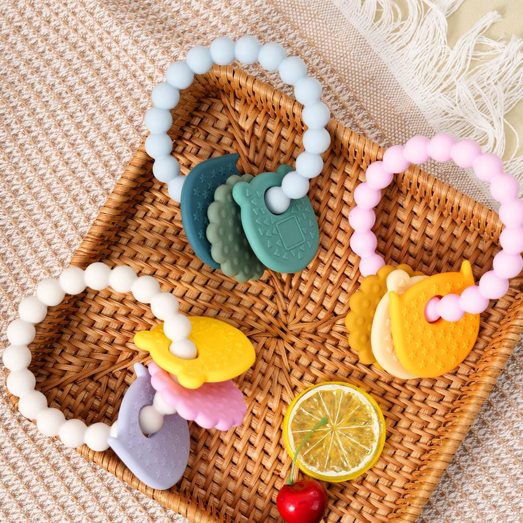 Цветной детский силиконовый прорезыватель для зубов, детская игрушка, жевательная игрушка в виде мультяшного животного, детские игрушки, прорезыватели для зубов, браслеты без содержания бисфенола А, детские аксессуары