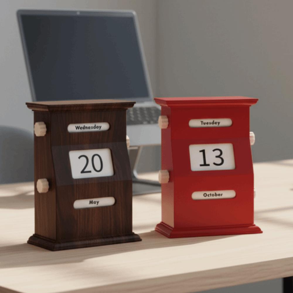 Desk Date Display Perpetual Desk Calendar Creative Vintage Desktop Calendar Dates Tool