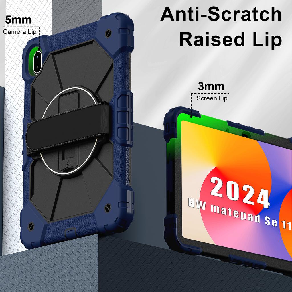 For Huawei MatePad SE 11 Case Kickstand Silicone+PC Tablet Cover with Shoulder Strap