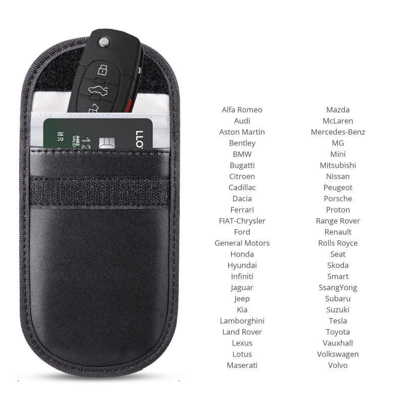 Чехол для блокировки сигнала ключа автомобиля, клетка Фарадея, брелок, сумка для блокировки RFID без ключа