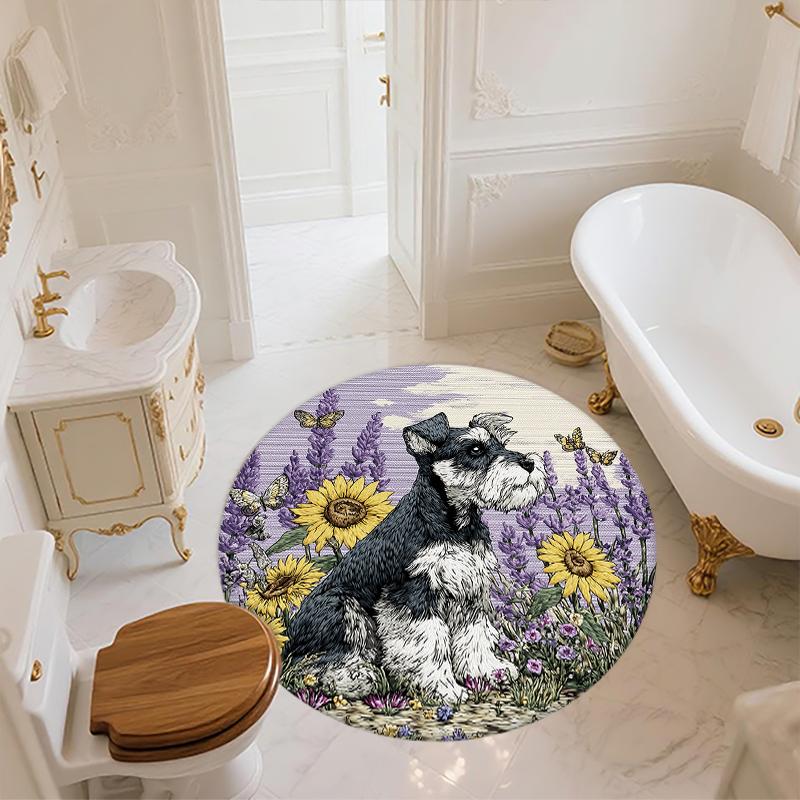 Sunflower pattern round rug,Carpet Rug for Living Room Bedroom Sofa Playroom Decor,Non-slip Floor Mat,Holiday Gifts and Birthday Gifts.