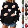 Ladies' Loose And Comfortable Casual Fashionable Rugby Print Sweatshirt