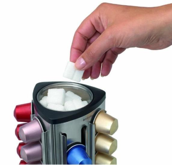 Brabantia Coffee Capsule HolderDispenser, 4.5" W x 4.5" D x 7.7" H, Dishwasher Safe, Tower Stand, Product Number: 418709