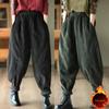 Winter Plus Size Fleece Corduroy Harem Pants Women Fashion High Waist Trousers Thicken Spring Autumn Casual Female Wide Leg Pants