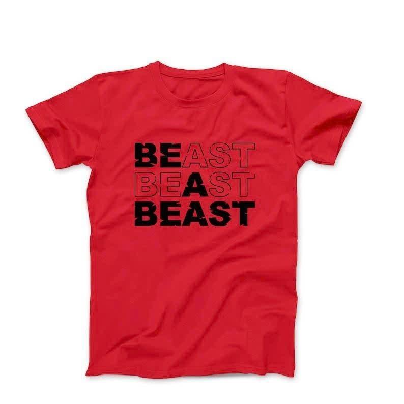 Винтажная футболка с принтом 'Beast Gym Workout Trendy Cool Quote' Хлопковая Унисекс