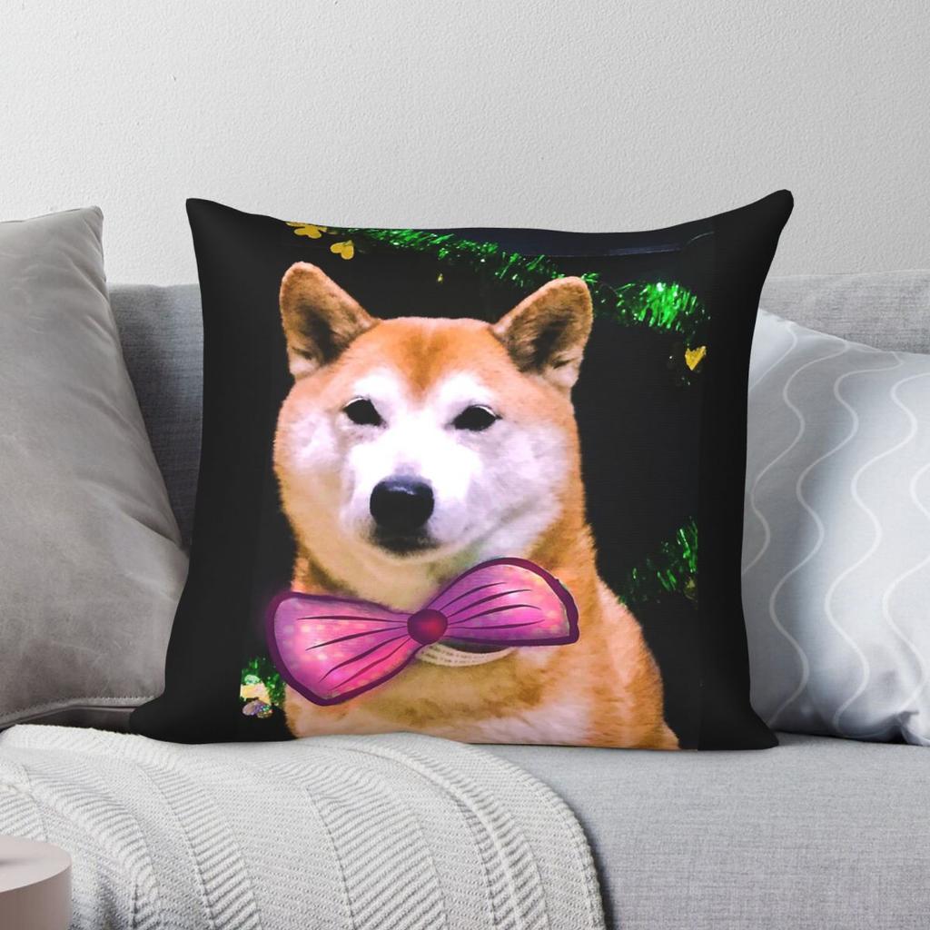 Dog Shiba Inu Pet Godie Square Pillowcase Polyester Linen Velvet Pattern Zip Decor Sofa Seater Cushion Cover 45x45