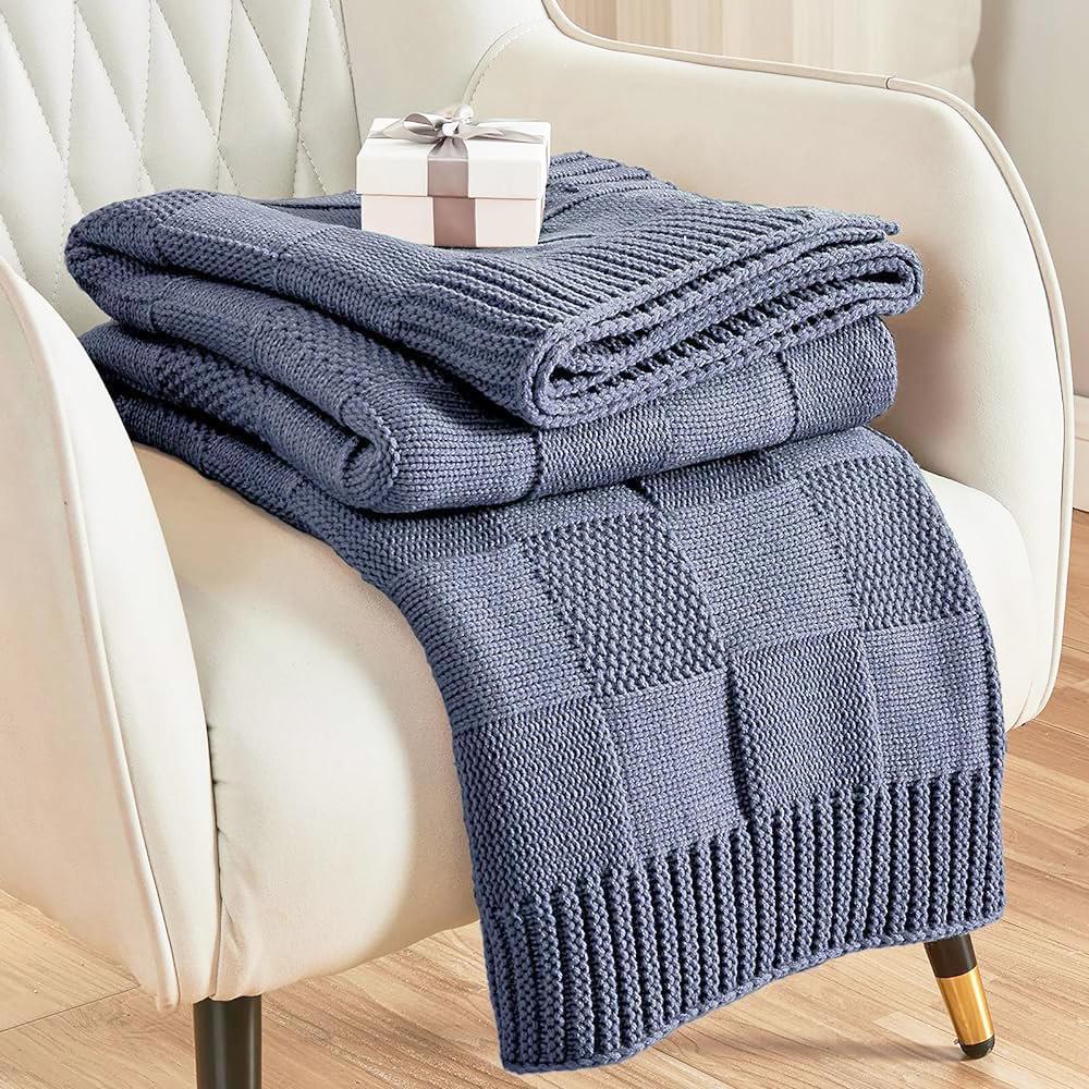 Acrylic Yarns Blankets for Sofa Plaid Knitted Throw Blanket Bed Sofa Cover Office Nap Air Condition Room Blankets Home Decor