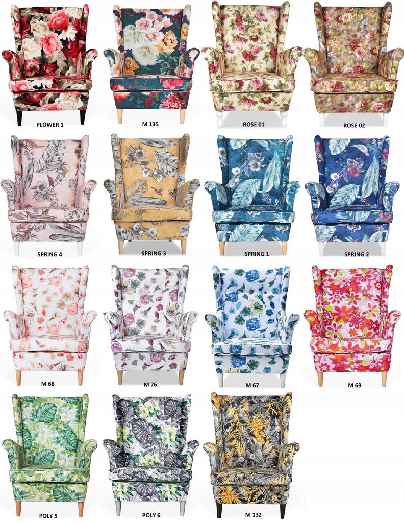 ARI PRINT Scandinavian Family Furniture Wing Chair, Tropical Monstera Leaves