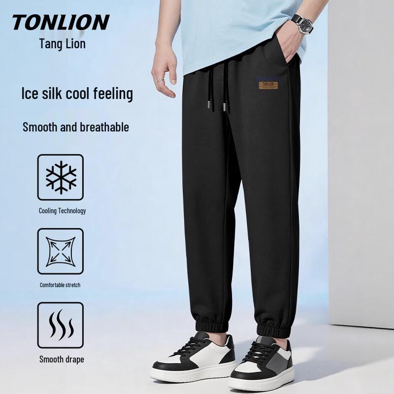 Мужские летние повседневные брюки-джоггеры TonLion с эффектом охлаждения
