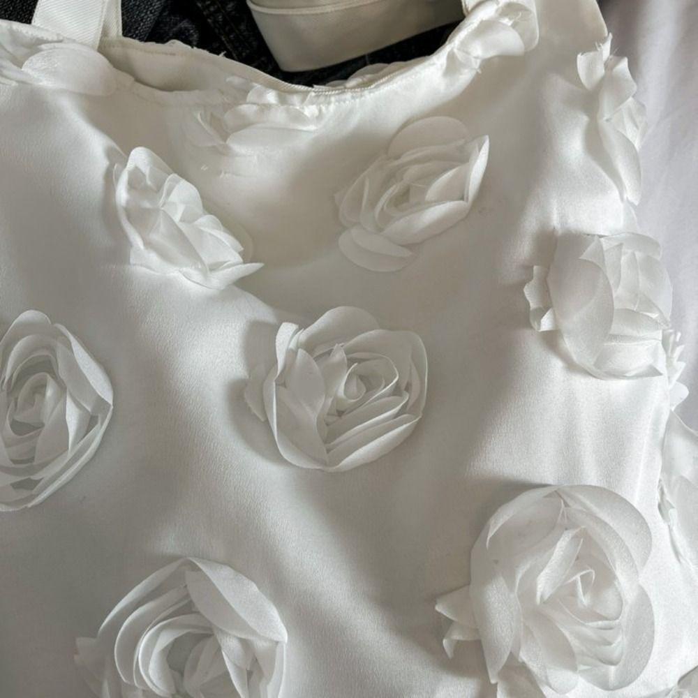 Белая сумка через плечо с цветочным принтом, легкая парусиновая сумка, модная нейлоновая сумка, пляжная