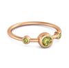 Peridot Triple Bezel-Set Ring - Sterling Silver Rose Gold Vermeil