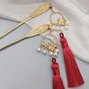 Flower Gift Headdress Pearl Hair Disk Women Hair Fork Hair Accessories Hairpins Tassel Hair Stick