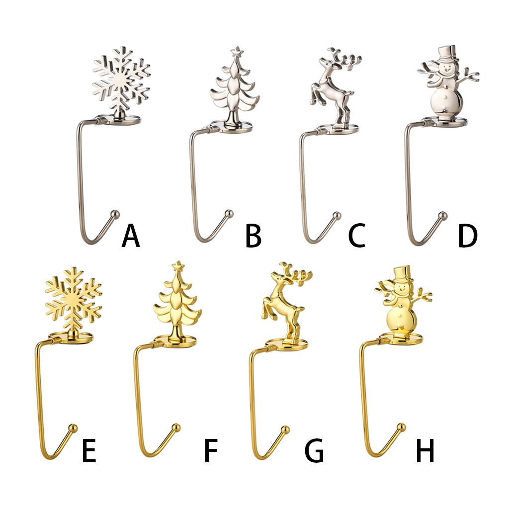 Christmas Sock Hanger Themed Atmospheres Xmas Fireplace Hook Reusable Personalized Stair Rack Plating Stocking Holder Clip