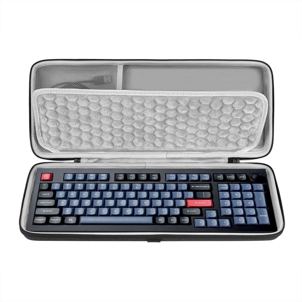 Geekria Keyboard 100 Key Computer Hard Shell Travel Carrying Compatible with AULA EPOMAKER TH98 Keychron K4 90%-96% Case, Bag, F99, 96%, K4/ Pro/ V5/