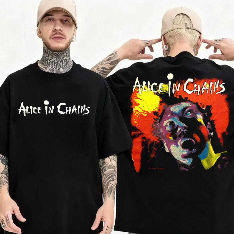 Винтажная футболка Alice in Chains с принтом, короткий рукав, гранж, рок-группа, графика, мужская, женская, 90-е, альтернативная музыка, мерч, подарок для фаната