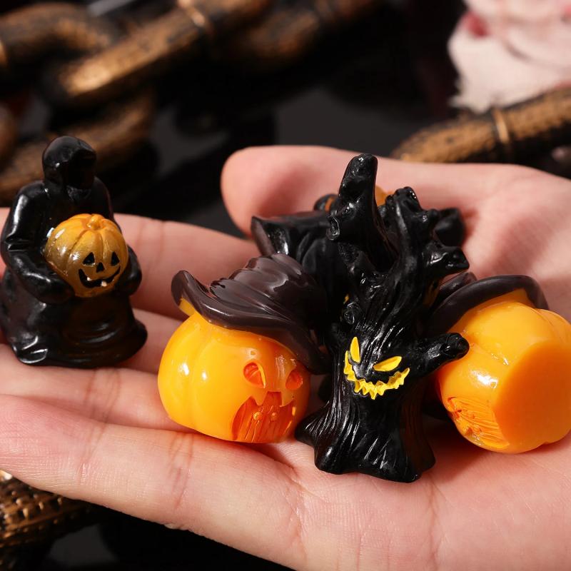 3Pcs Halloween Witch Pumpkin House Tree Desktop Decoration Halloween Party Supplies Haunted House Horror Props Kids Gifts