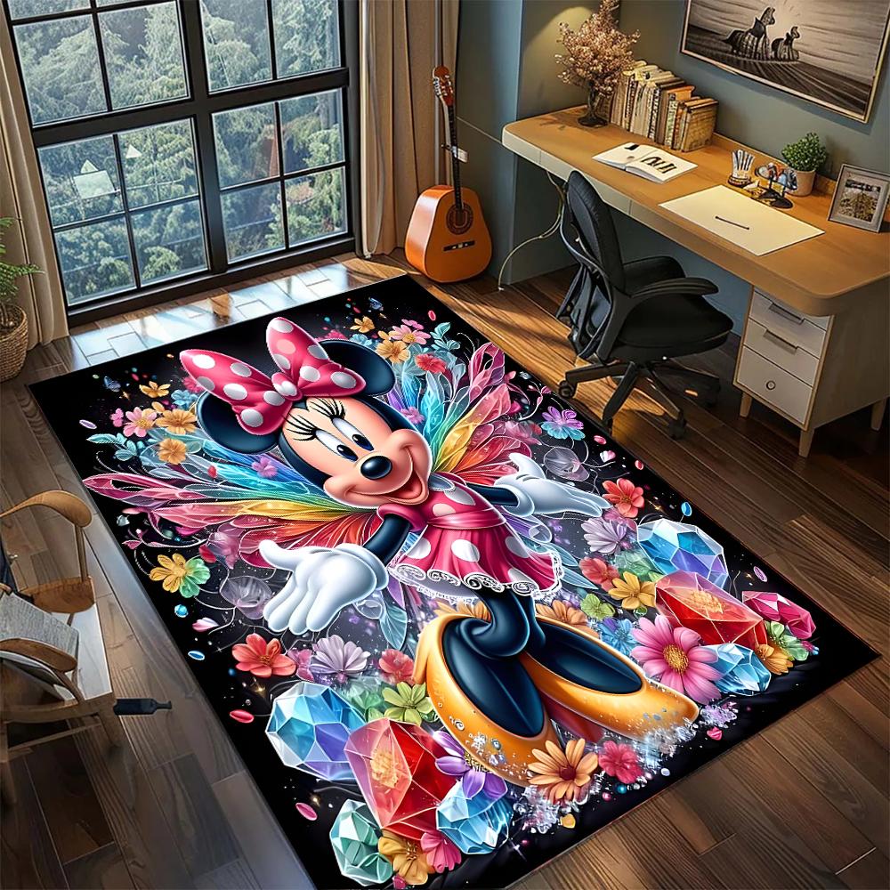 Mickey & Minnie: Dreamy Starry Sky Rug Carpet Large Area Rug Non Slip Washable Floor Mat Gamer Room Bedroom Home Decor