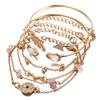 Latest Stylish Multilayer Gold Plated Bangle Bracelet for Women and Girls
