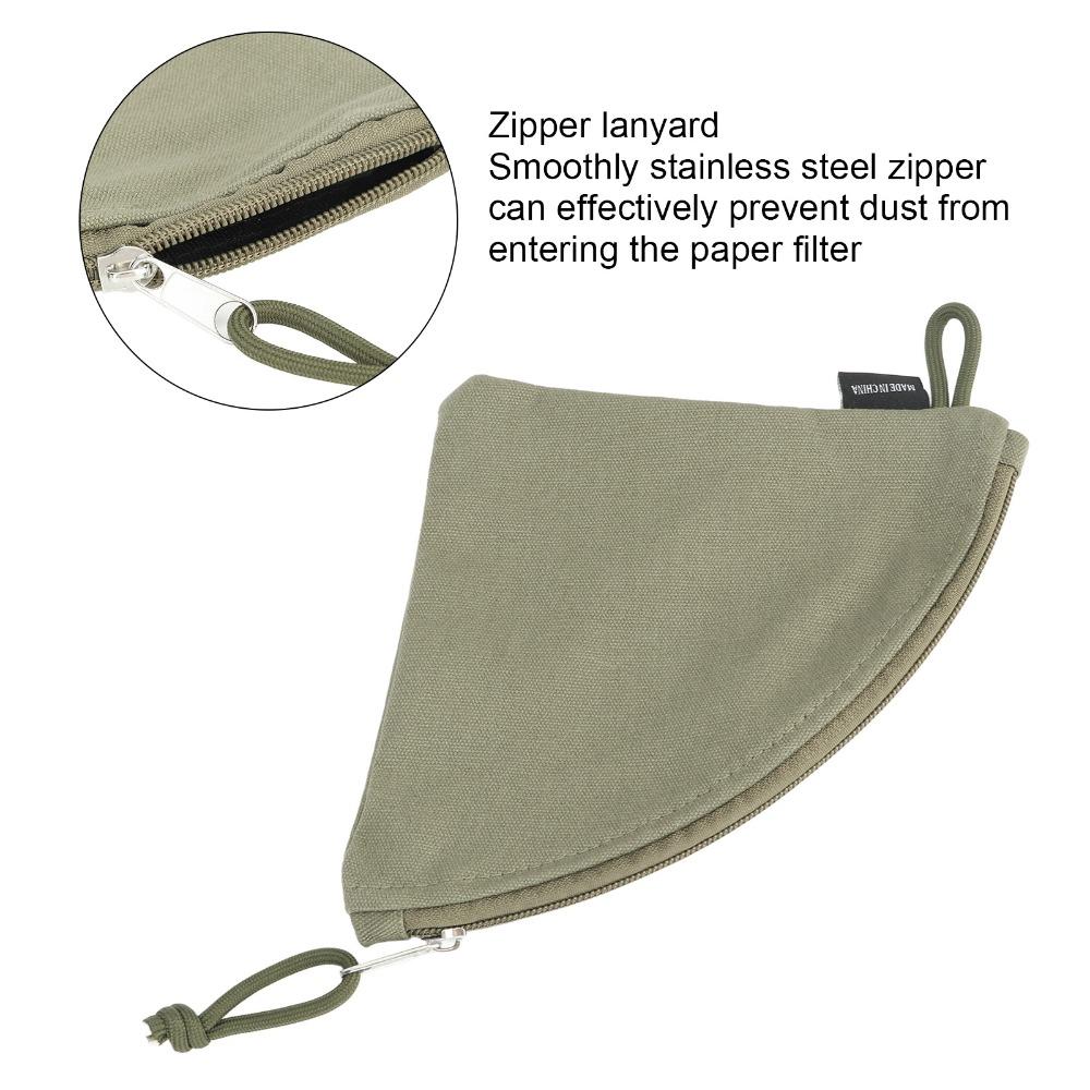 Canvas Coffee Filter Storage Bag Waterproof Fabric Reusable Coffee Filter Paper Storage Conical Shape Portable Size