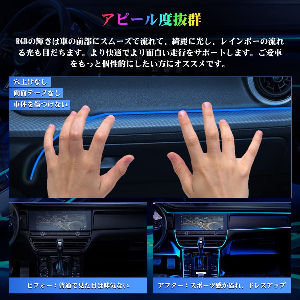 Catland Светодиодная RGB светодиодная лента для автомобиля 8 16 Пульт Яркость Звук Память Последовательная Проточная Ледяной Розовый Радуга USB Без 3M x 1 1M x 2 Лента, Интерьеры,