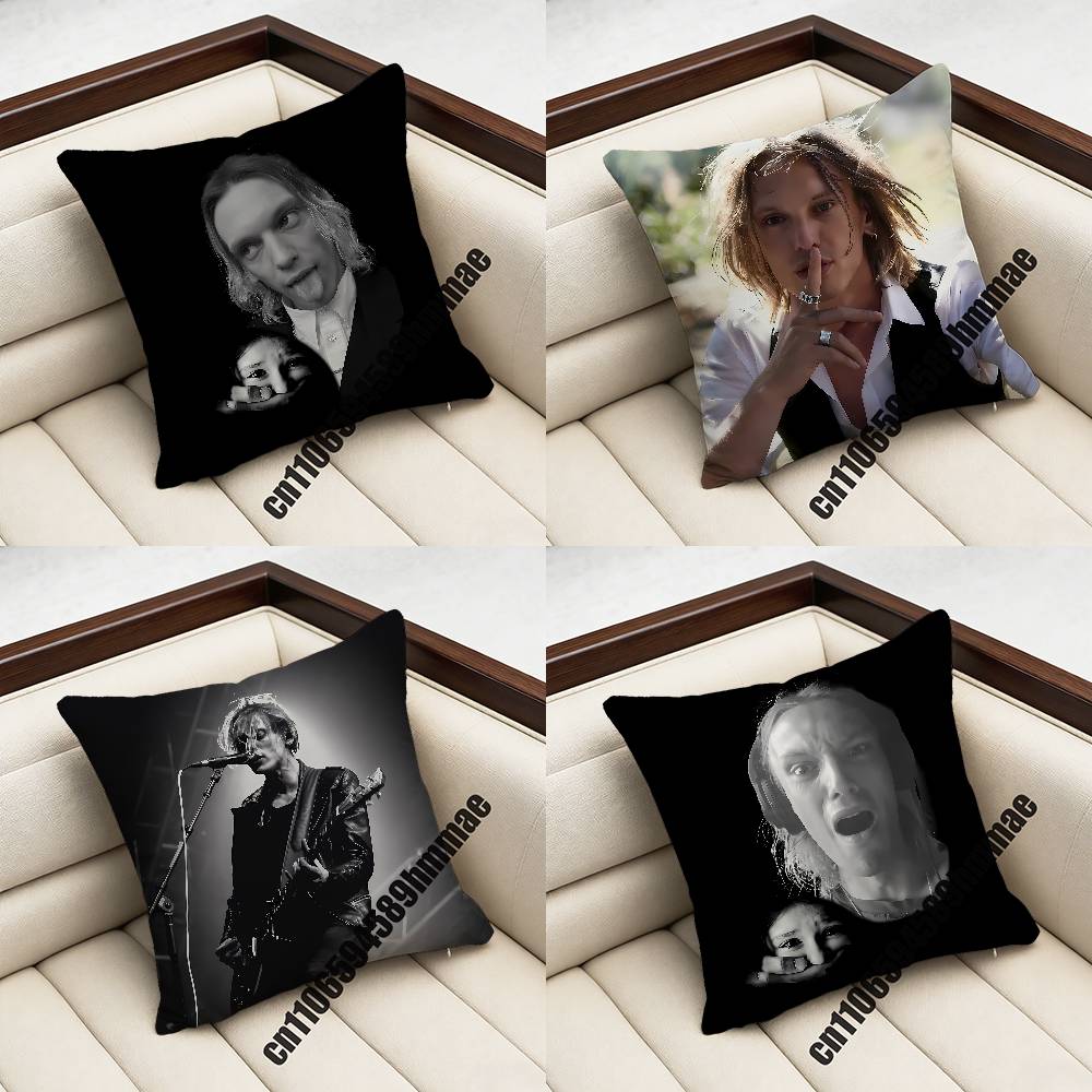 For J-Jamie Campbell Bower Throw Pillow Case Sham 45X45Cm Decoration Square Bed Pillowcase Pad Cover