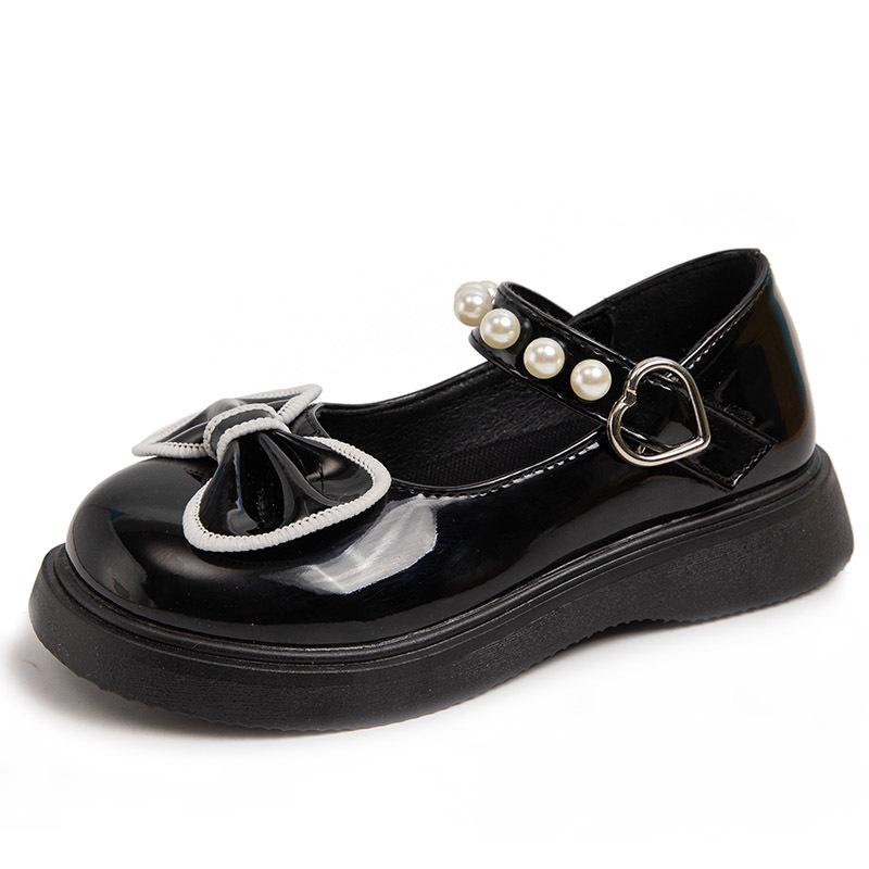Весенне-летние туфли из маленькой кожи для девочек, черные кожаные туфли с бантом, в британском стиле, туфли для выступлений принцессы Мэри Джейн, новые супермягкие