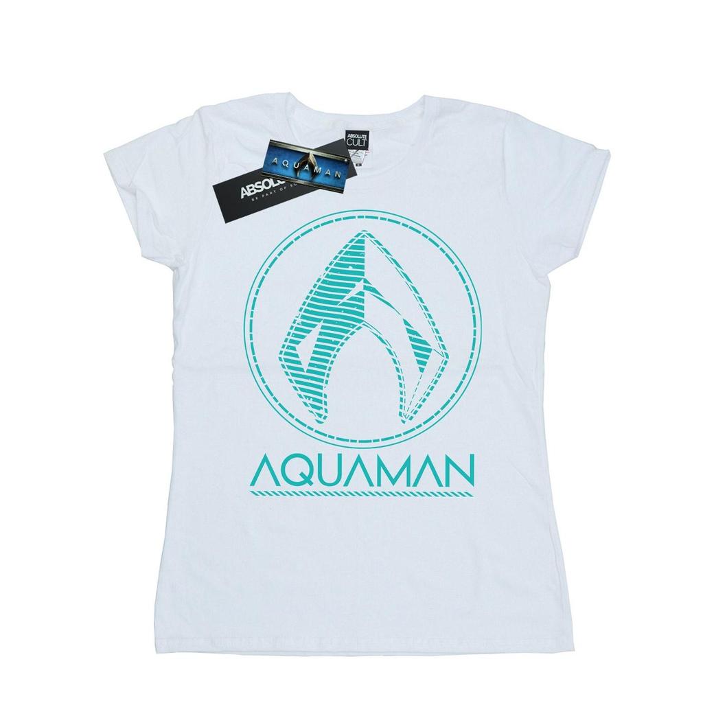 DC Comics Womens/Ladies Aquaman Aqua Logo Cotton T-Shirt