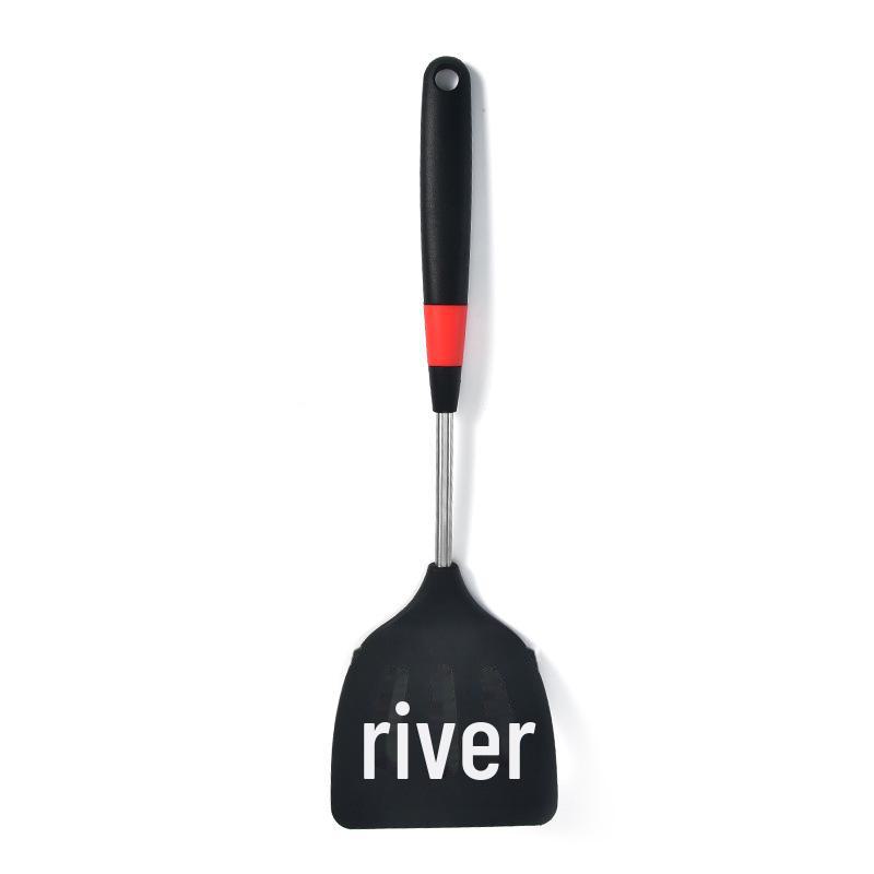 Набор силиконовой посуды с антипригарным покрытием: Жаропрочные лопатки, суповая ложка, лопатка для жарки, ложка для риса.