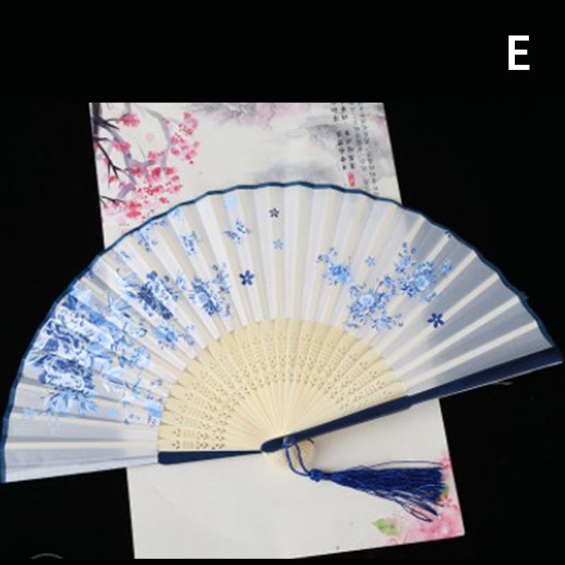 Веер в китайском стиле, складной, ручной, цветочный веер, реквизит для фотосессий для женщин