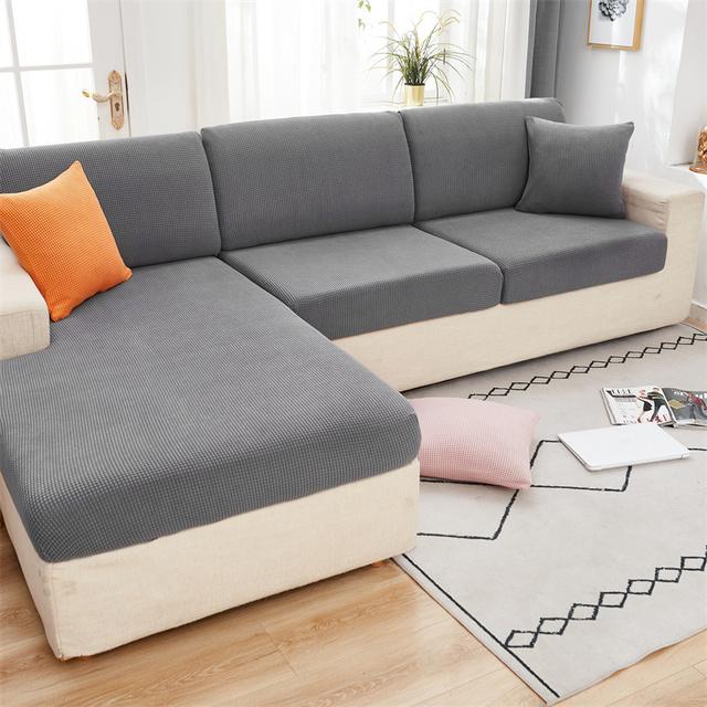 Жаккардовый чехол для подушки на сиденье дивана, чехол на стул, эластичный моющийся съемный чехол для сиденья, флисовая защита для дивана