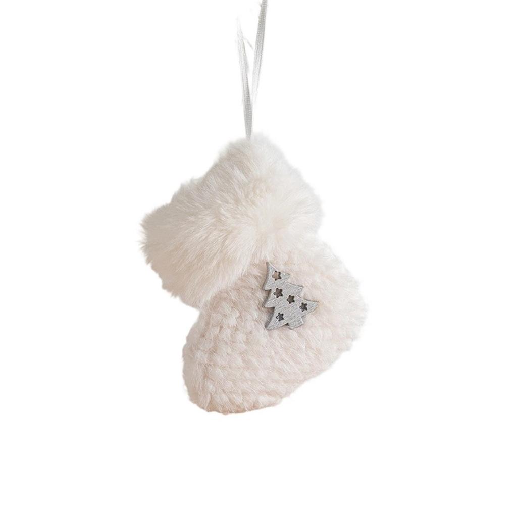 Тканевая поделка Рождественское украшение для елки Подвеска Деликатное рождественское украшение Дизайн сапог и шляпы ручной работы Рождественские колпаки Подвеска