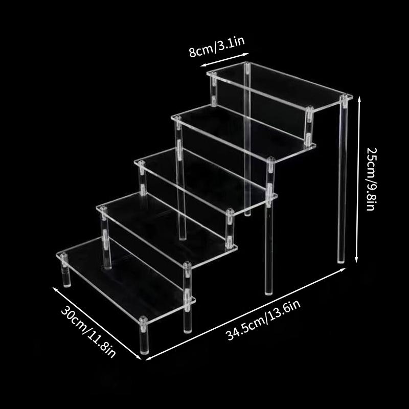 Многоуровневая подставка для дисплея Акриловая стойка для демонстрации Набор из смолы Стеллаж для хранения фигурок Лестница Органайзер для косметики, парфюмерии, лака для ногтей Полка