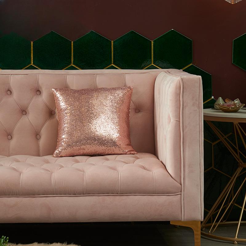 Gold Throw Pillow Covers Sequin Decorative Pillow Cases for Couch, Bed, Living Room, Christmas Sequins Cushion Pillow Cover