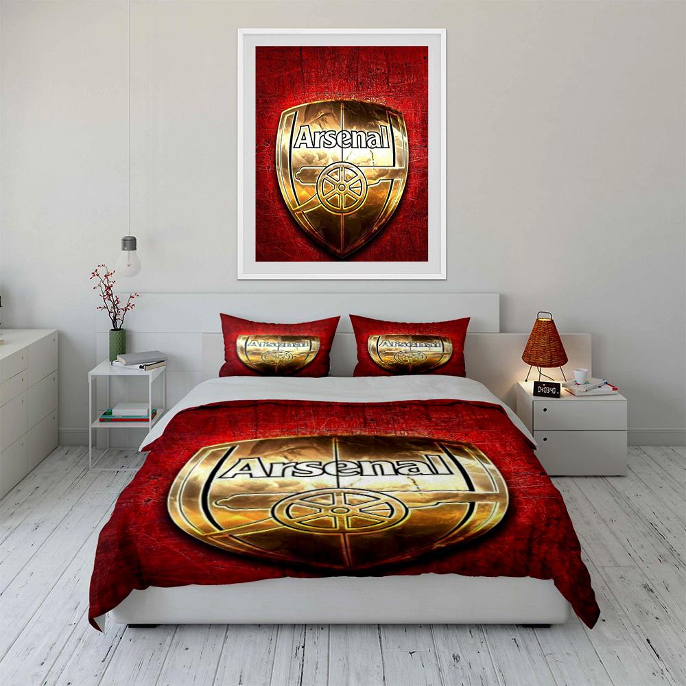 Arsenal Logo Red Bedding Set Bedding Duvet Cover Set Duvet Cover Pillowcases Home Decor (1 * Duvet Cover 2 * Pillowcases, without duvet insert)