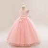Tulle Formal Wedding Flower Party Dresses For Girls Children Costume Sequin Lace Bow Wedding Princess Dress Evening First Communion Gown
