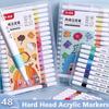 12/24/36/48/60 Colors Soft/Hard Head Acrylic Markers Opaque Color Marker for Painting Graffiti Korean Stationery School Supplies