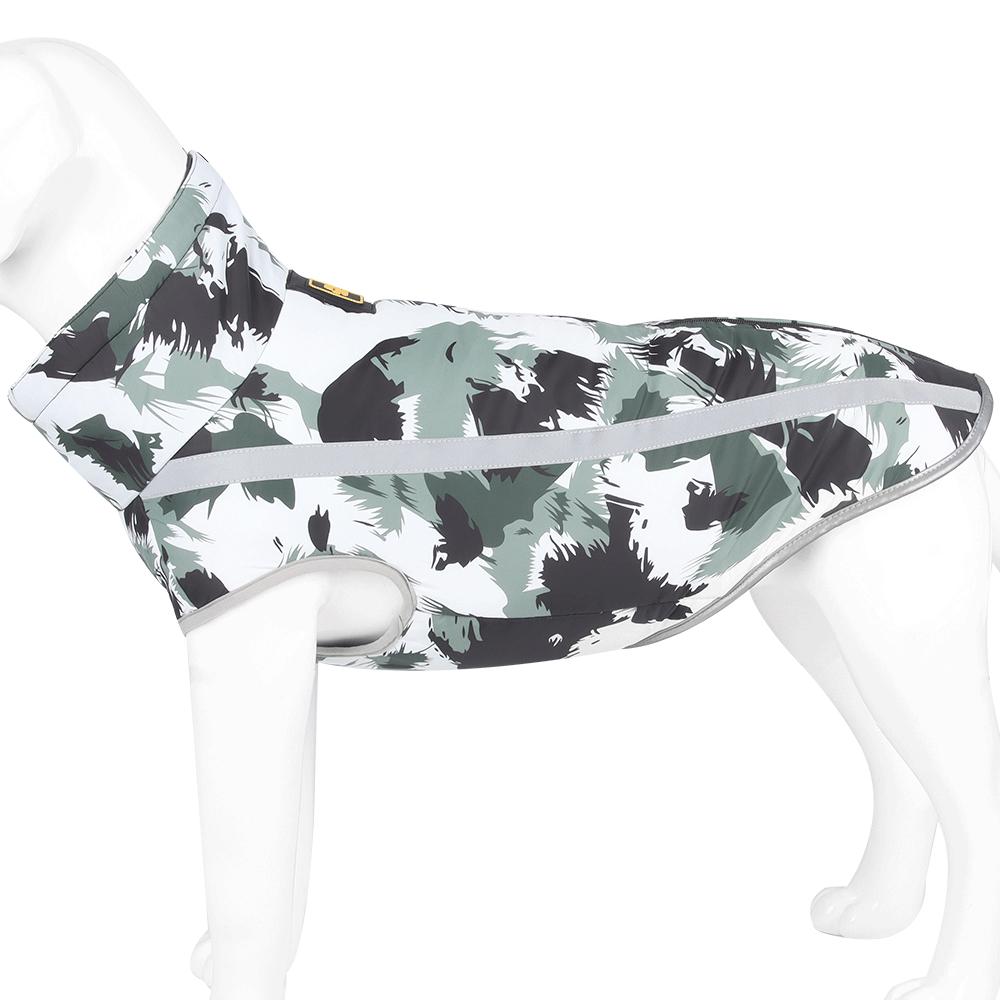 Синяя зимняя стеганая непромокаемая куртка для собак с рисунком каракулей, сохраняющая тепло, ночное отражение, хлопковое пальто для домашних животных, одежда для домашних животных