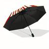 1pc Candy Stripes Automatic Open/Close Umbrella with Windproof, Functional Design, 8-Rib Sturdy Canopy, Durable Ribs,086