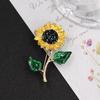 Van Gogh Sunflower Brooch Retro Temperament Painted Enamel Pin Simple Brooch Dress Jacket with Accessories Women