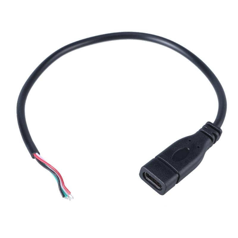 Multipurpose Type C Data Line USB C Power Cable with Solderable End Support Data Transfer for 5V Speaker Fan LED Light