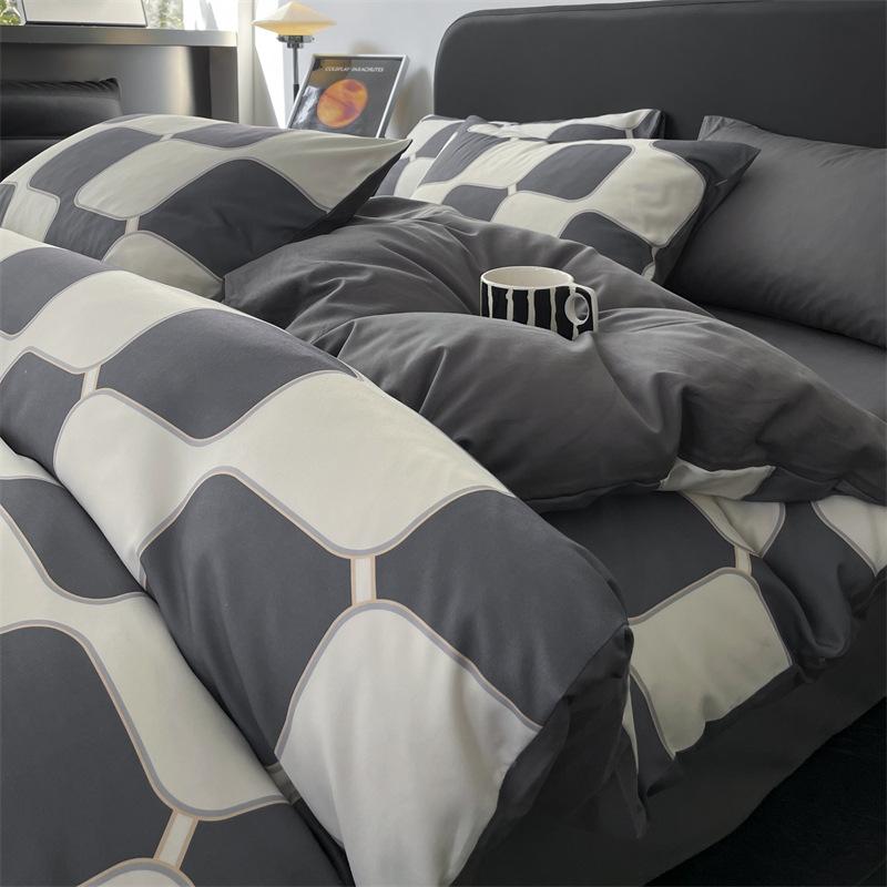 Комплект постельного белья из четырех предметов, пододеяльник из чистого хлопка с цветочным рисунком, простыня для спальни из трех предметов